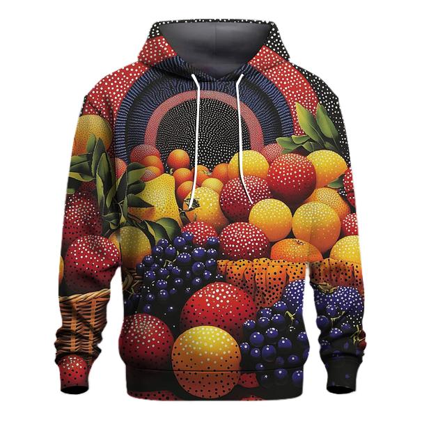 Yayoi Kusama Inspired Cosmic Fruit Market heavyweight hoodies