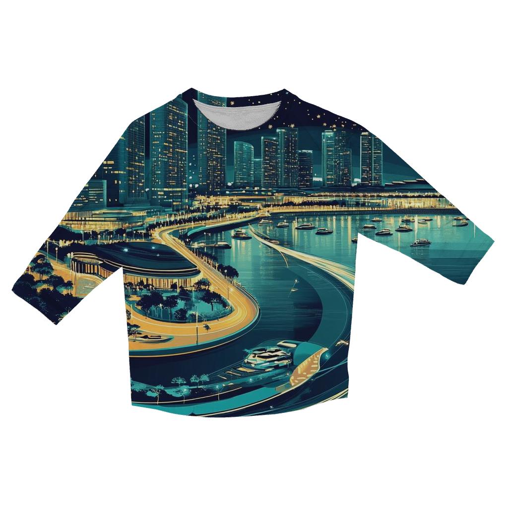 Marina Bay Skyline cotton quarter sleeve shirts