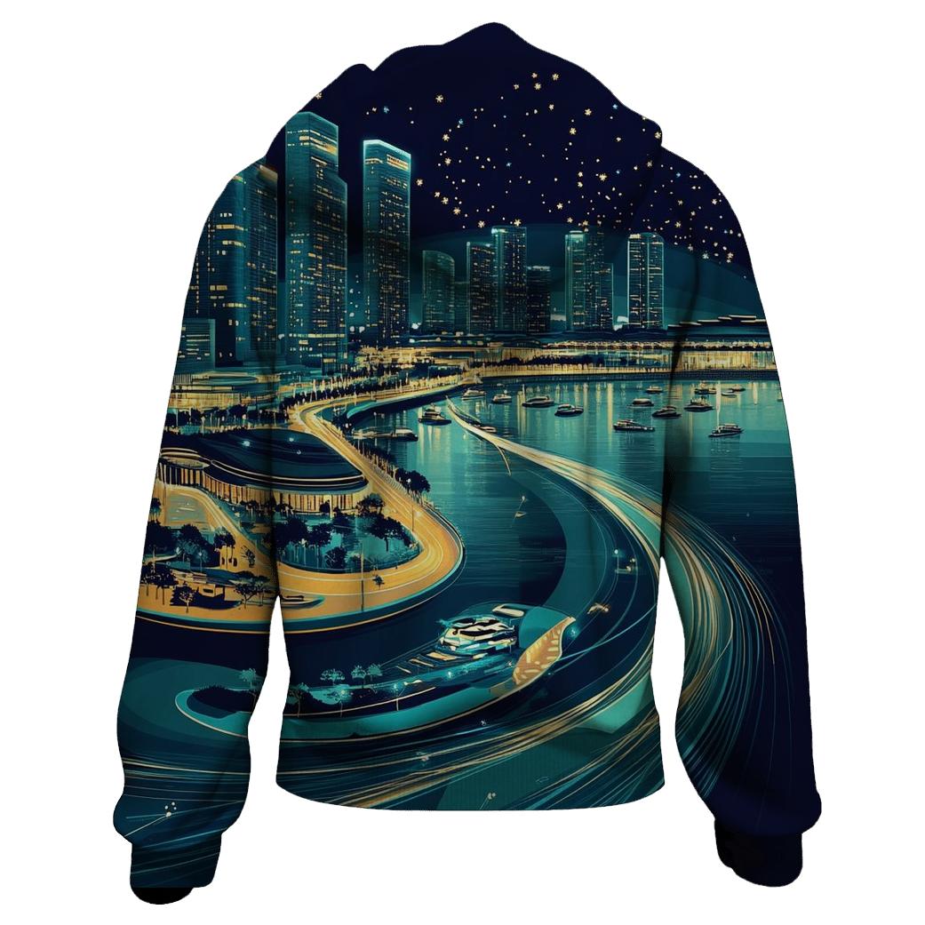 Marina Bay Skyline graphic hoodies