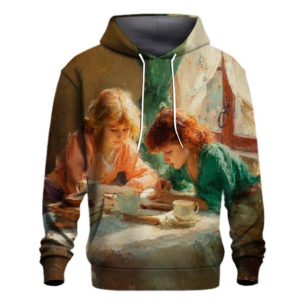 Mary Cassatt Inspired Afternoon Tea Library designer hoodies [AI-b3bf138a-8ddc24dc9093]