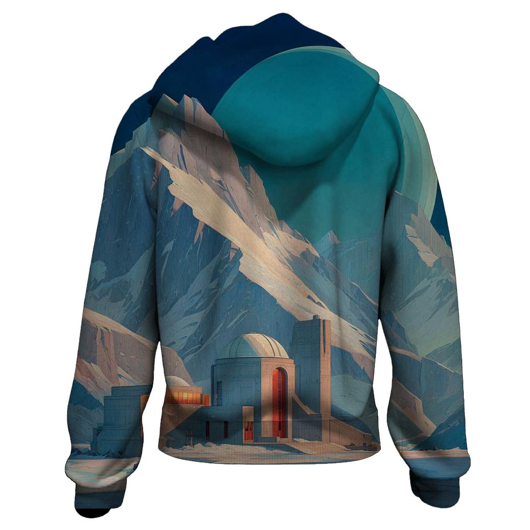 Lawren Harris Inspired Arctic Planet Observatory embroidered hoodies [AI-c4b68bd2-5e6332736bcd]