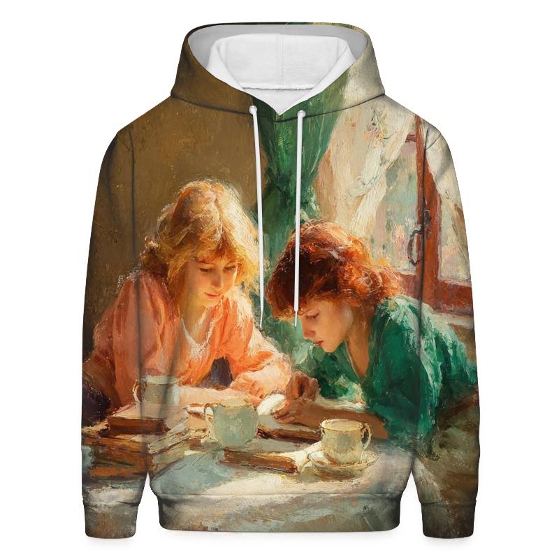 Mary Cassatt Inspired Afternoon Tea Library hoodie designs [AI-b3bf138a-8ddc24dc9093]