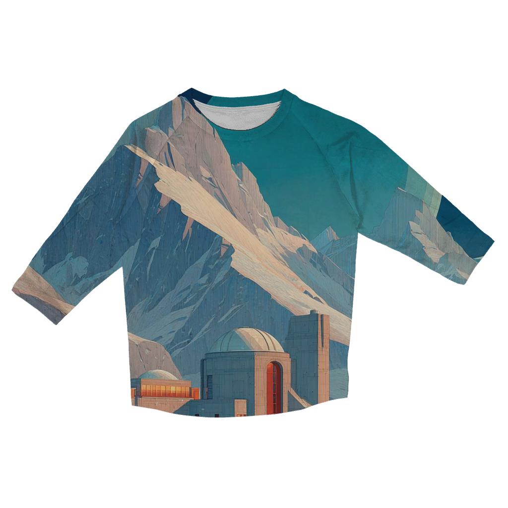 Lawren Harris Inspired Arctic Planet Observatory casual three quarter sleeve shirts [AI-c4b68bd2-ceff6a9715b3]