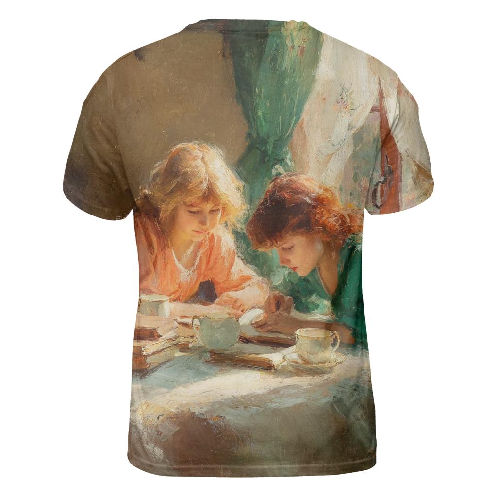 Mary Cassatt Inspired Afternoon Tea Library unique graphic print tees [AI-b3bf138a-e6d58fc11631]