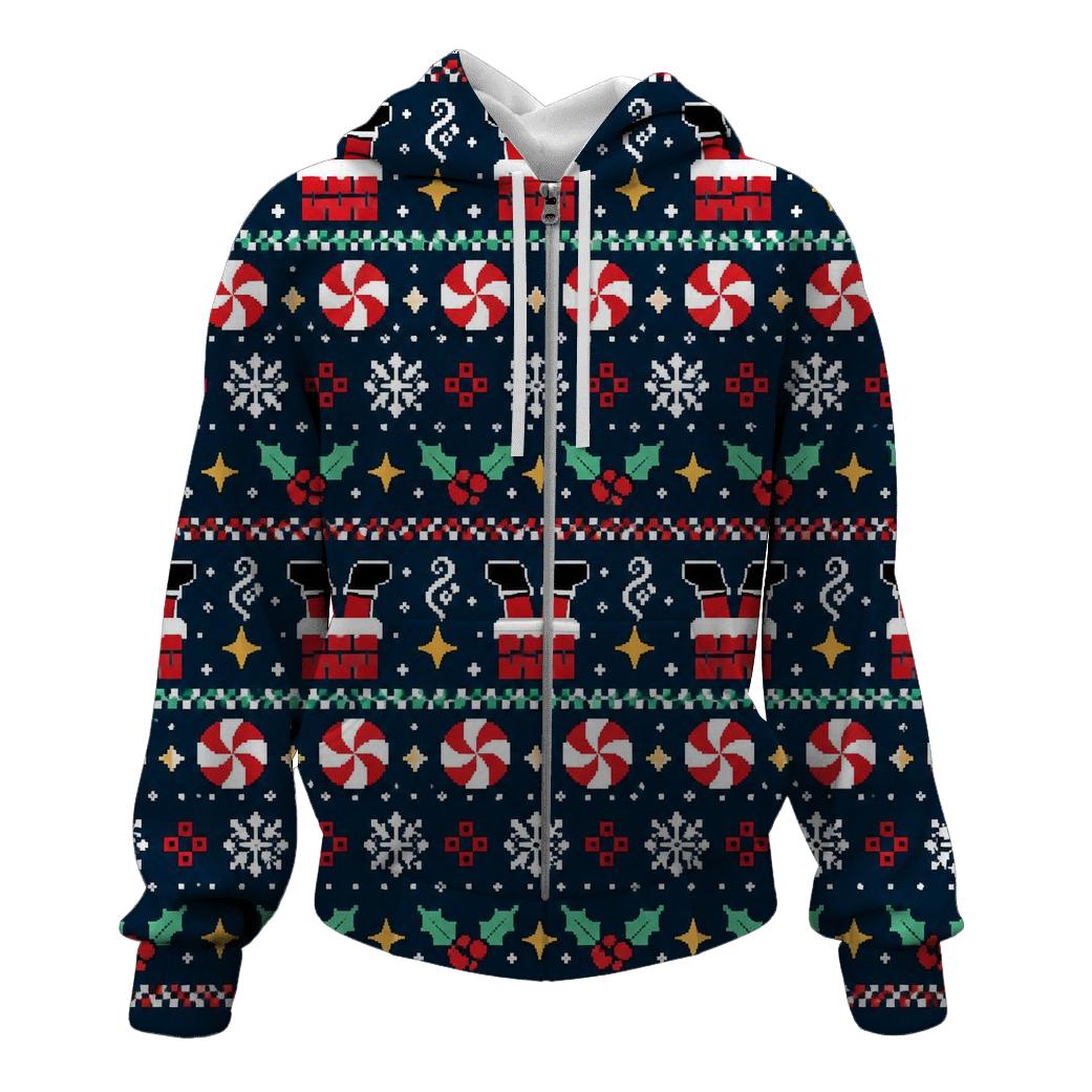 Peppermint Chimney Parade Design embroidered hoodies [AI-90fe797c-fd79cdaf283b]