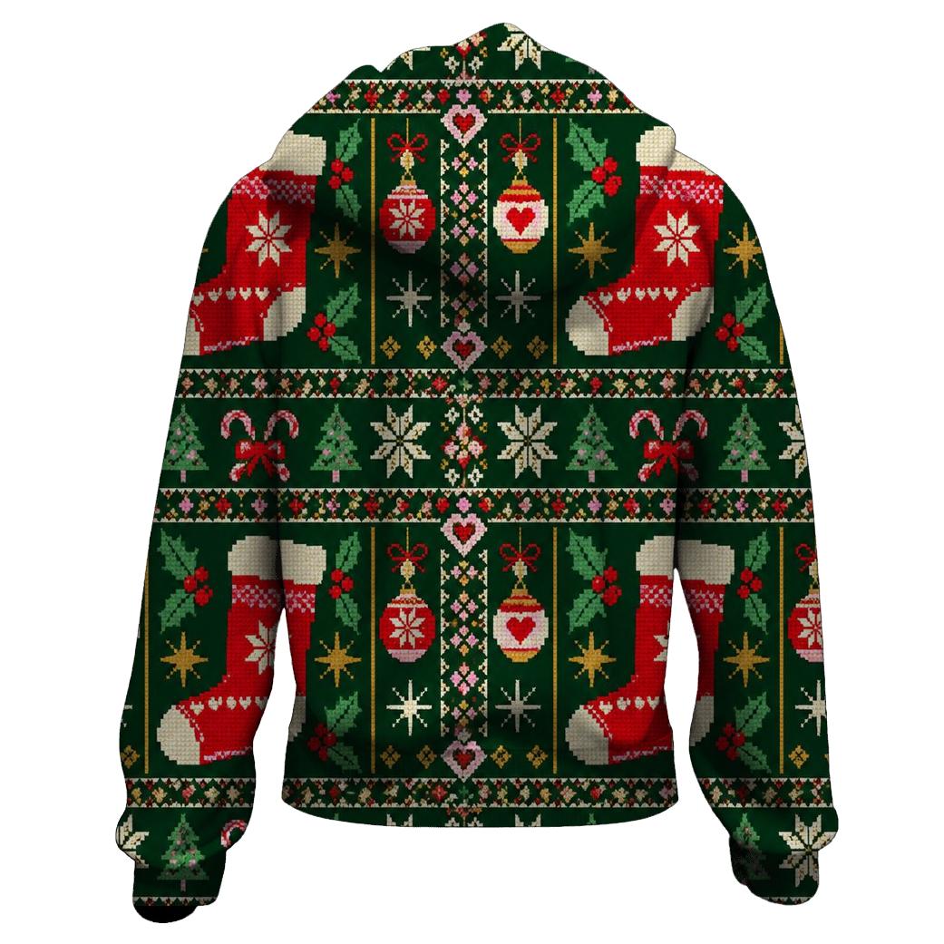 Holly Stocking Starburst Grid Design hoodie designs [AI-3f83f223-daba26d2aef9]