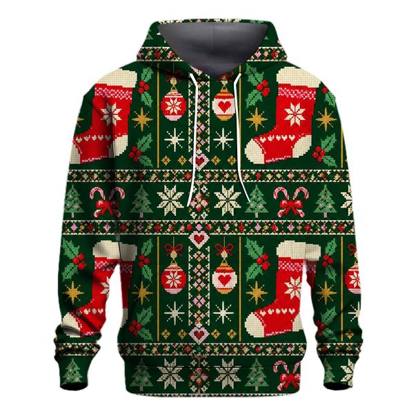 Holly Stocking Starburst Grid Design zip-up hoodies [AI-3f83f223-a2b8a54741f9]