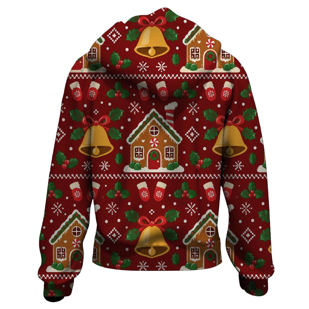 Gingerbread Bell Chimney Rows Design designer hoodies [AI-bc1f23c1-c1cc2531ab33]