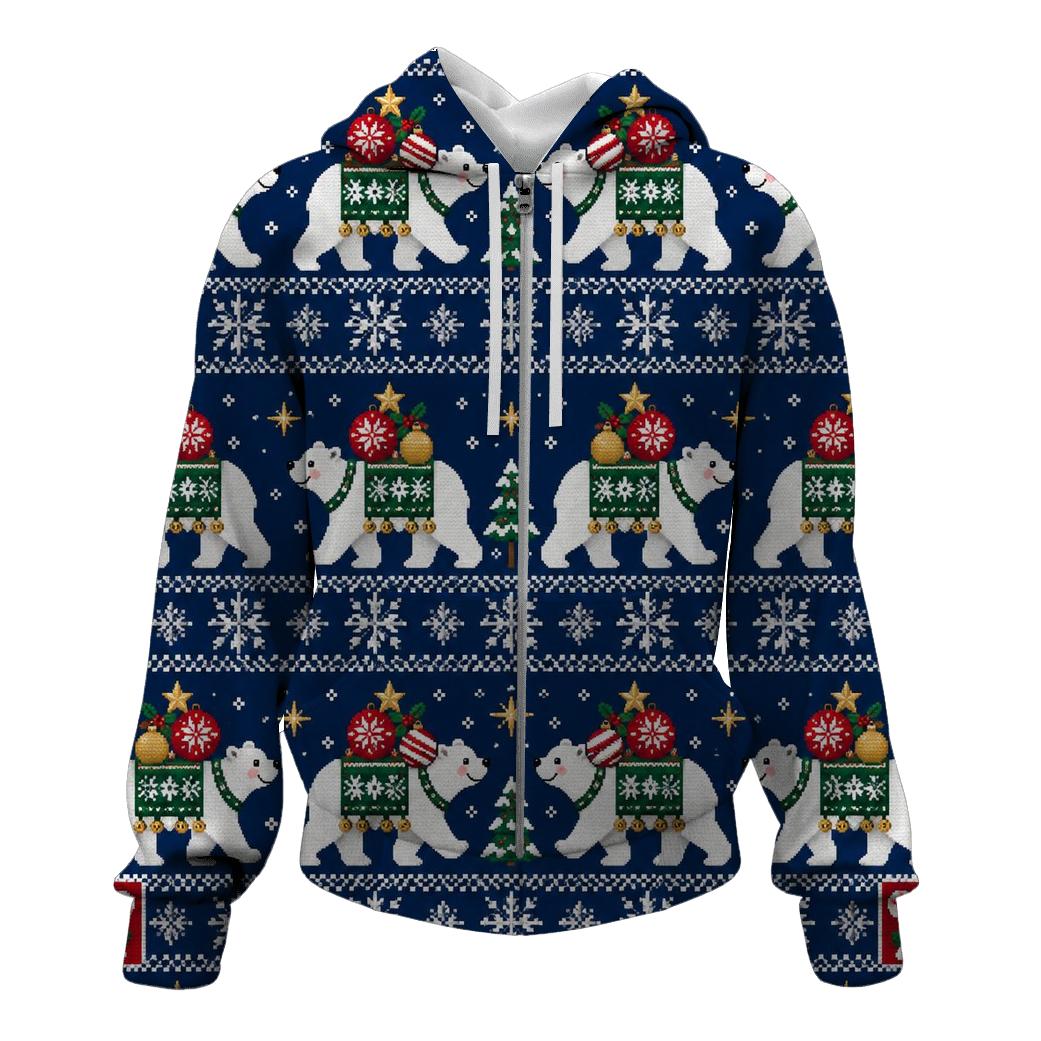 Polar Bear Ornament March Design printed hoodies [AI-278b4c82-43af67e02538]