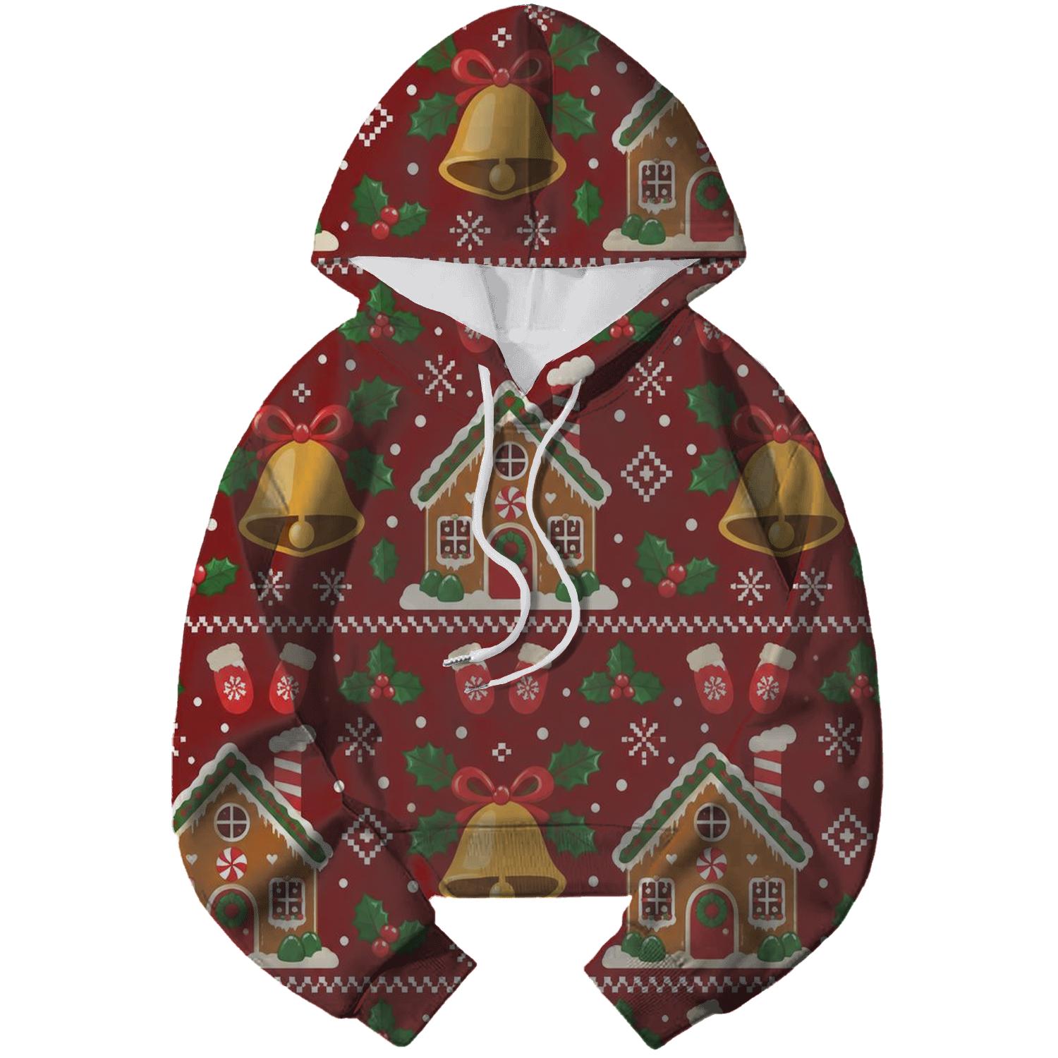 Gingerbread Bell Chimney Rows Design premium hoodies [AI-bc1f23c1-58929e2f6aac]