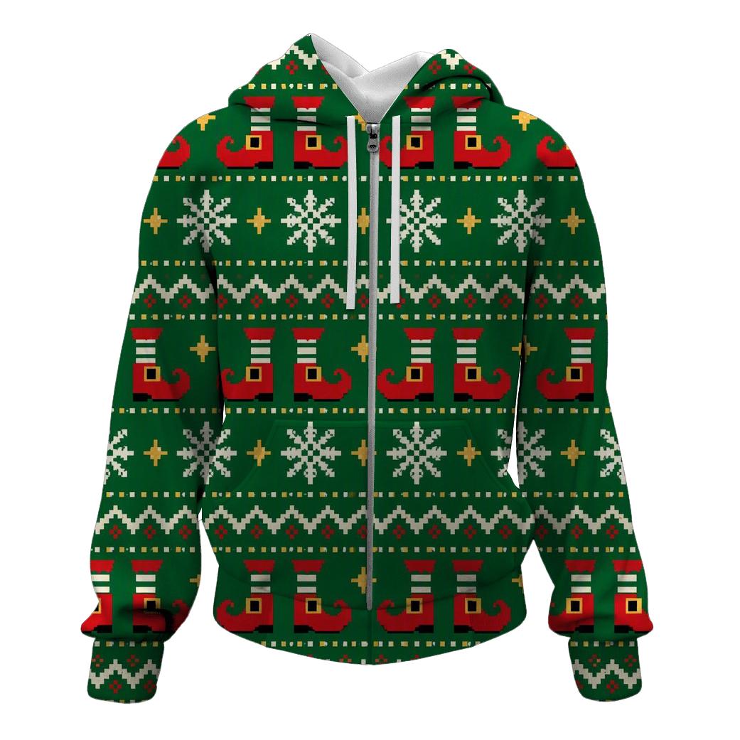 Elf Boot Snowflake Ladder Design graphic hoodies [AI-bf61097d-1fbf0affc853]