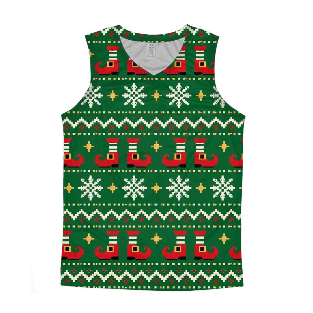 Elf Boot Snowflake Ladder Design cotton sleeveless tops [AI-bf61097d-1fbf0affc853]