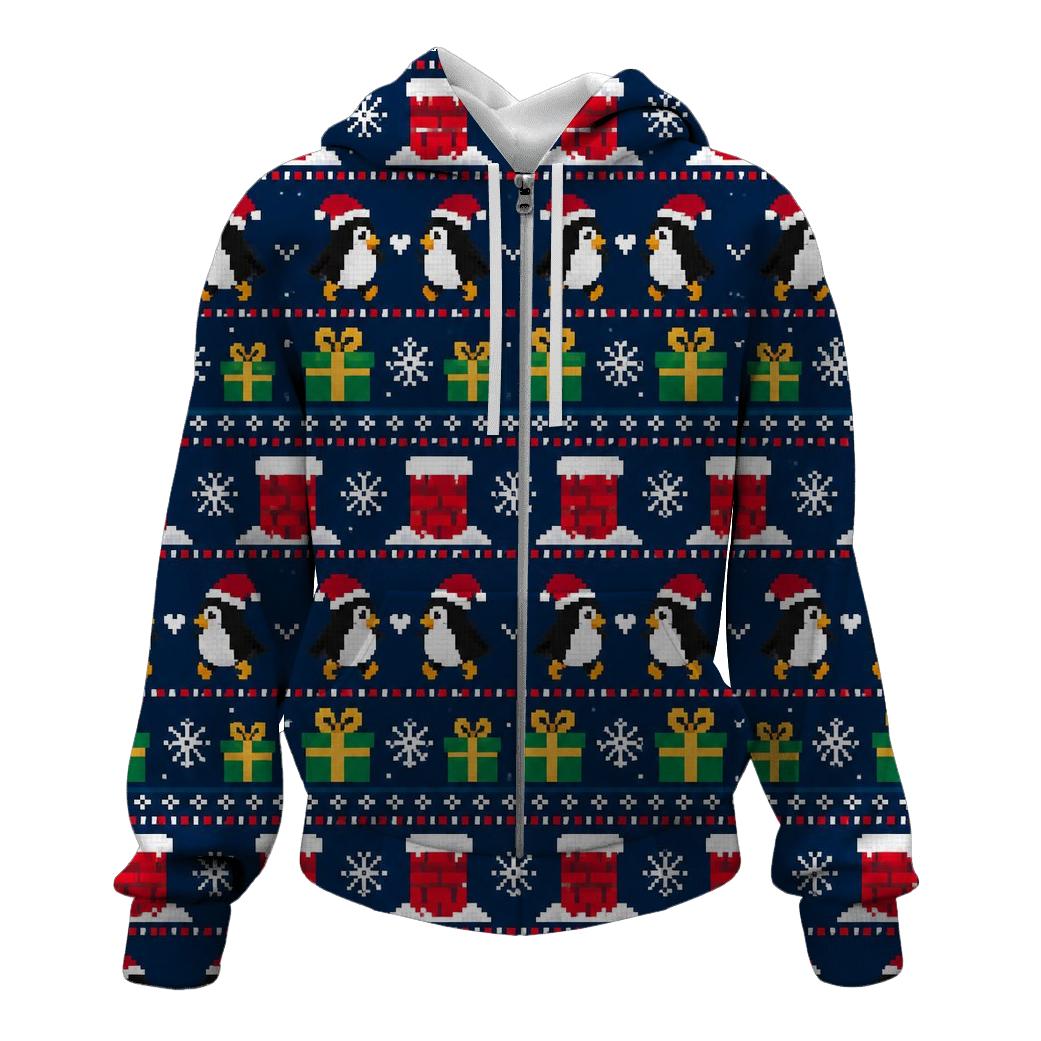 Penguin Present Chimney Bands Design graphic hoodies [AI-274b3e89-43d73b95f02b]