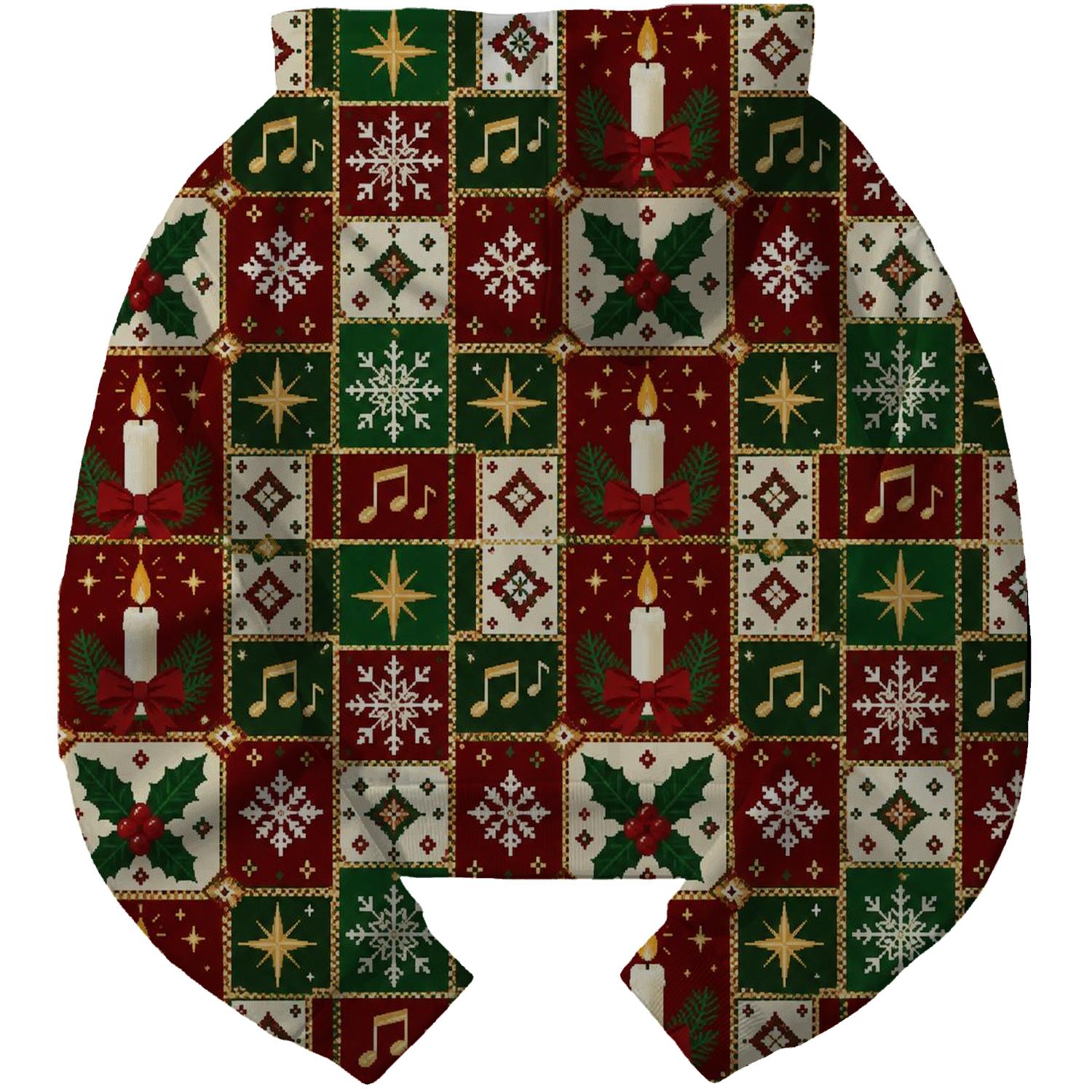 Carol Candle Holly Checker Design pullover hoodies [AI-9f4febcb-086dbfee5d09]