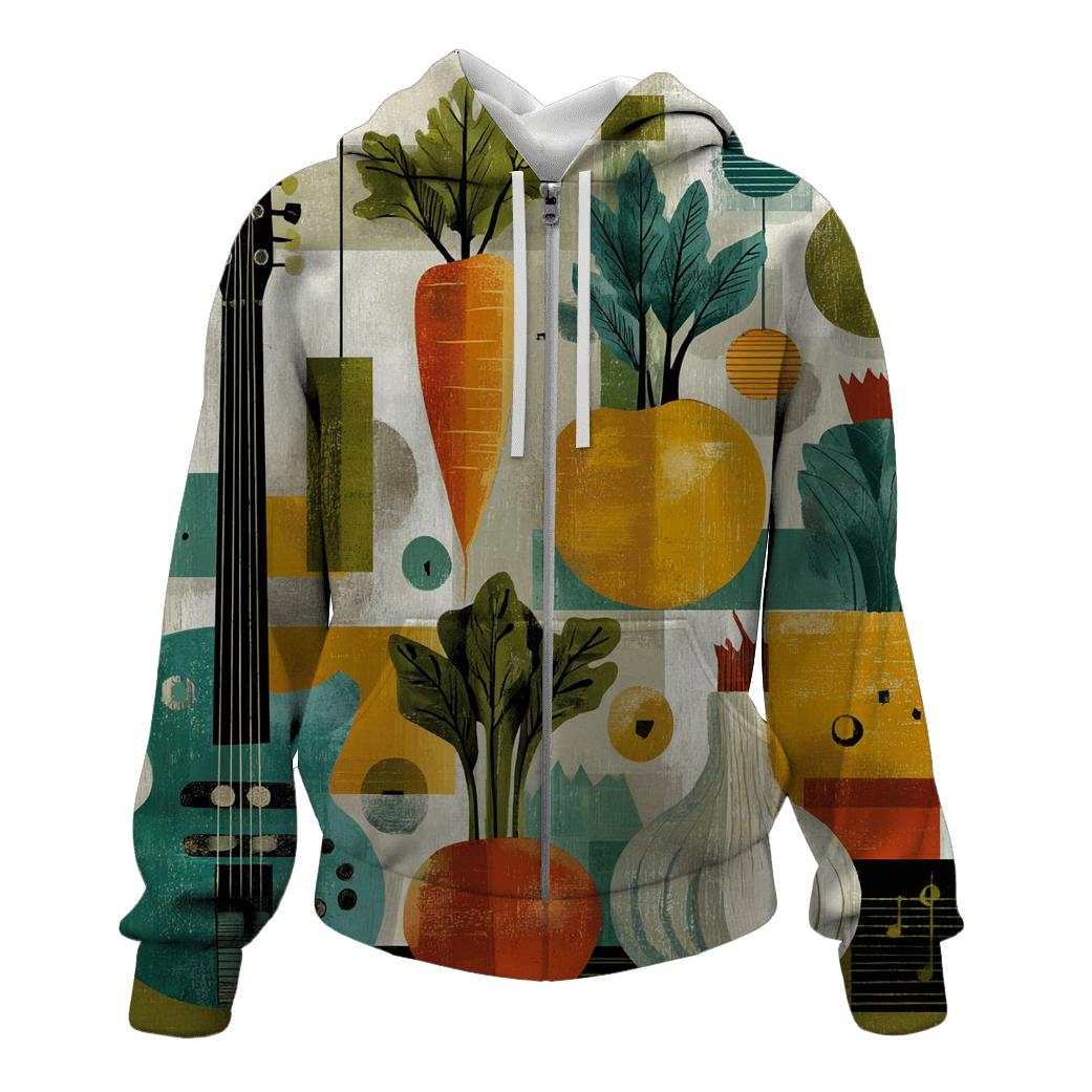 Paul Klee Inspired Floating Vegetable Orchestra zip-up hoodies [AI-a85c1b7a-cf5cca1ba570]