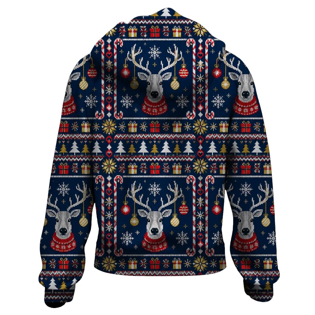 Midnight Reindeer Ornament Quilt Design pullover hoodies [AI-f547873f-98084057edbc]