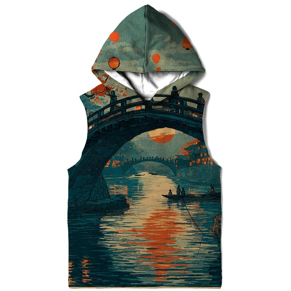 Hiroshige Inspired Lantern Bridge Festival heavyweight hoodies [AI-a51042ce-8b82b2fa3a80]