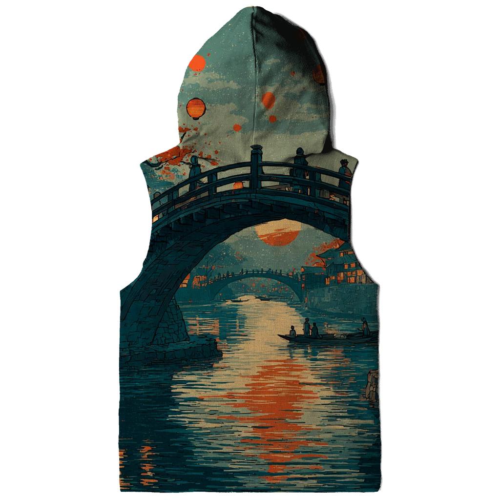 Hiroshige Inspired Lantern Bridge Festival heavyweight hoodies [AI-a51042ce-437bfe4c02c9]