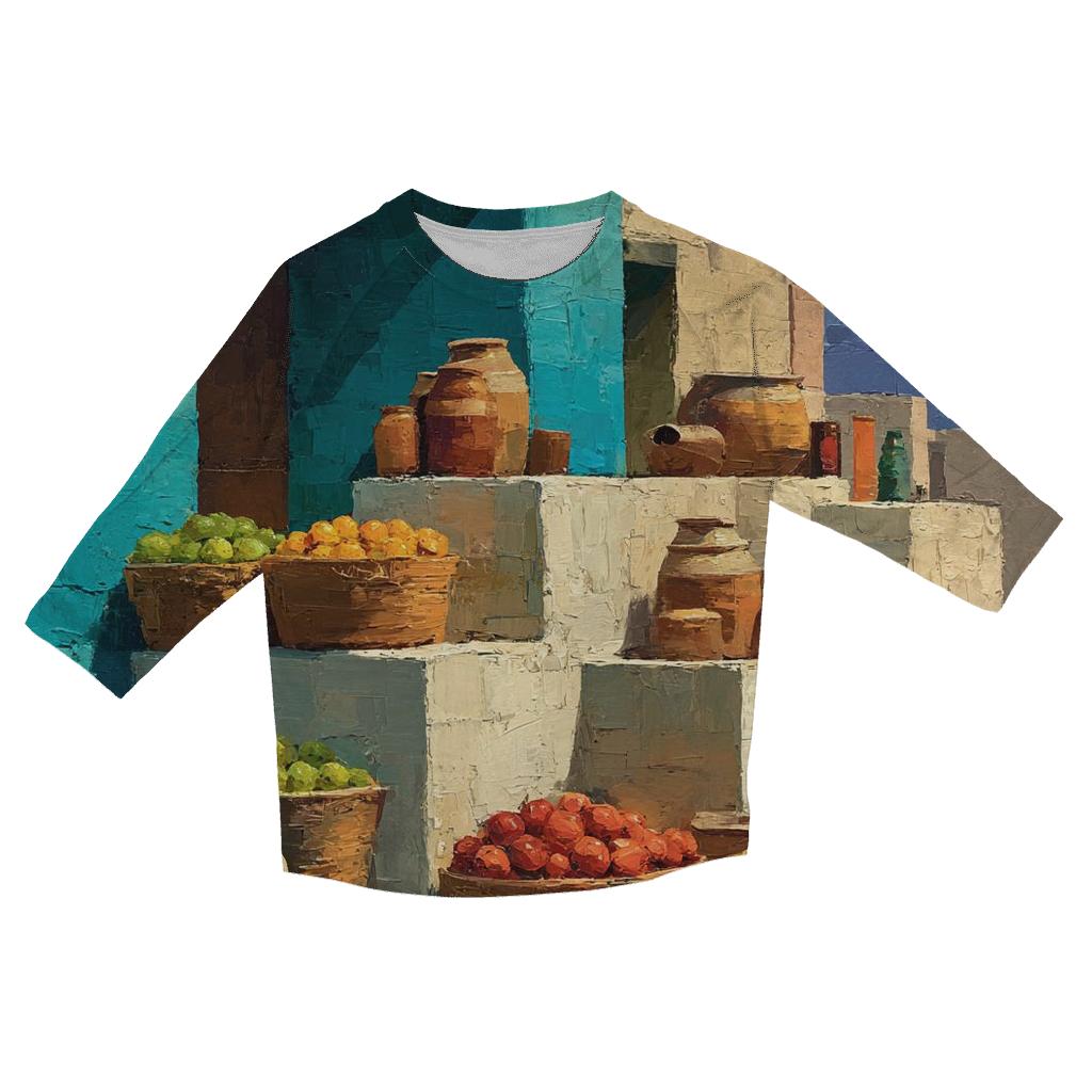 Paul Cezanne Inspired Mountain Apple Market custom 3/4 sleeve shirts [AI-811d98c9-84caf4d83876]