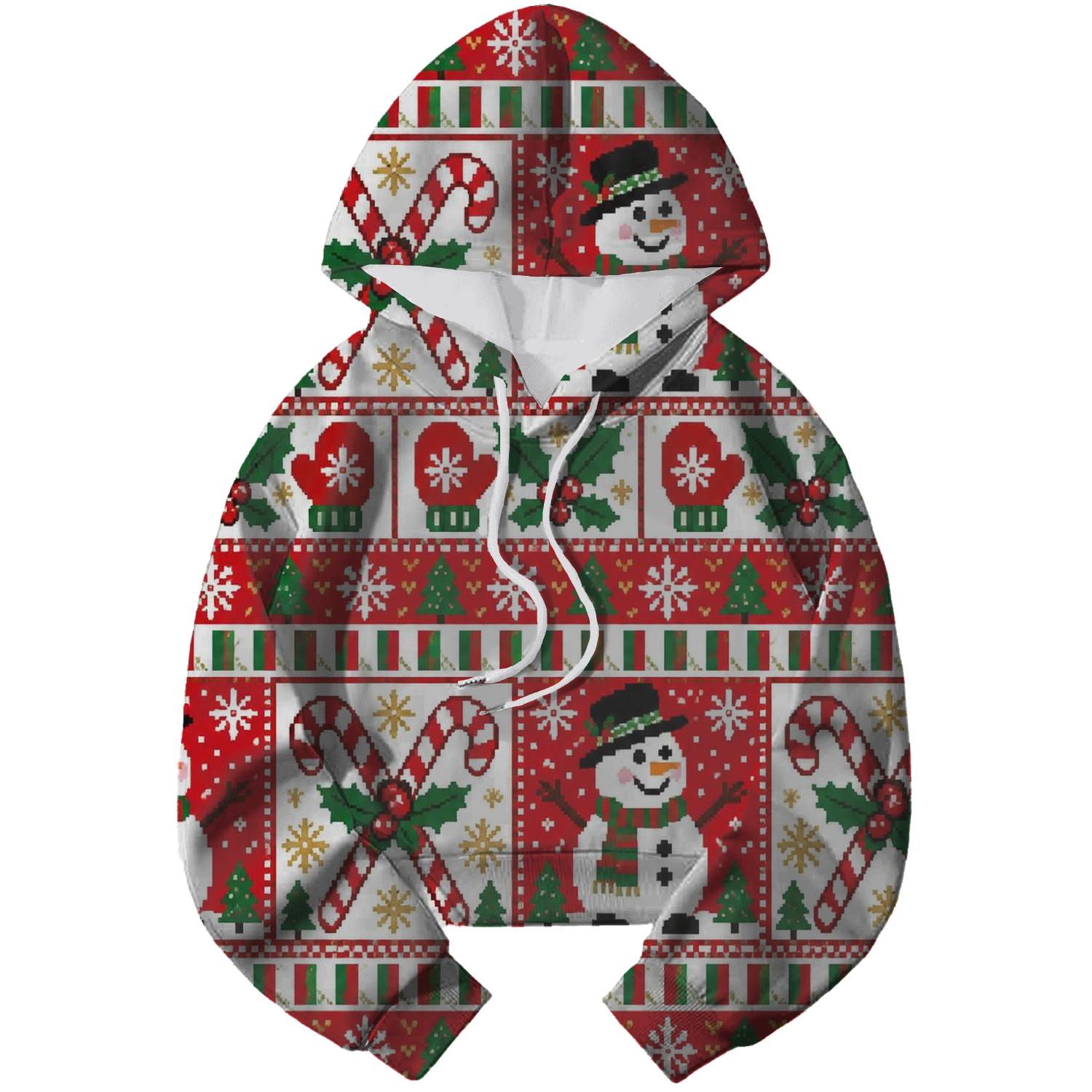 Candy Cane Snowman Patch Parade Design lightweight hoodies [AI-b813da9e-4a936d885e79]