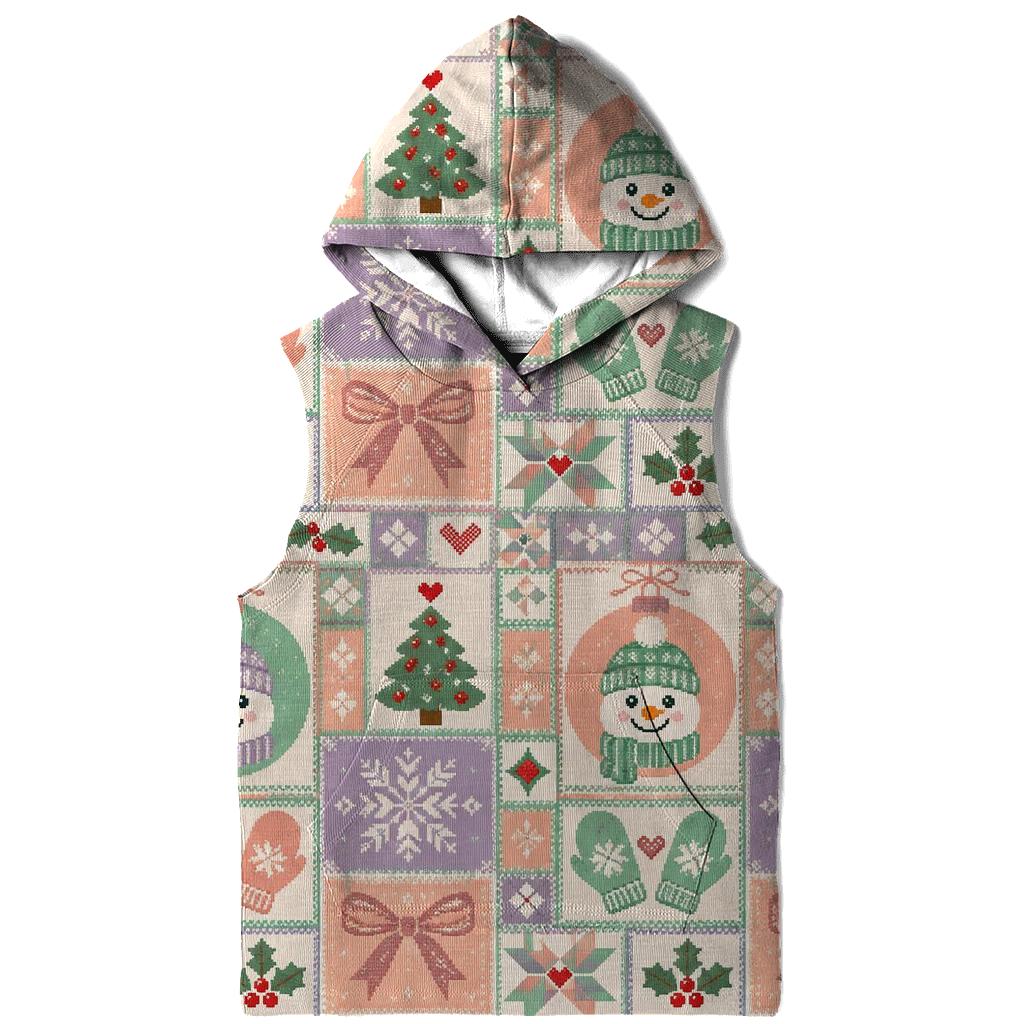 Pastel Snowman Ornament Quilt Design pullover hoodies [AI-58ded168-54ad92184781]