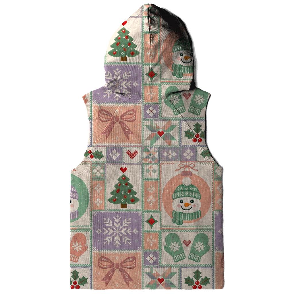 Pastel Snowman Ornament Quilt Design pullover hoodies [AI-58ded168-7ebd4c4c3647]