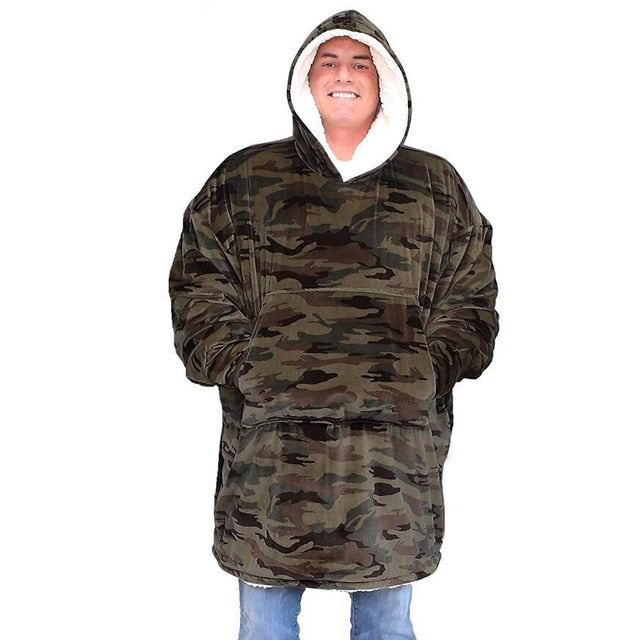 The Multi Patterned Fleece Blanket Hoodie-Soco Hoodie