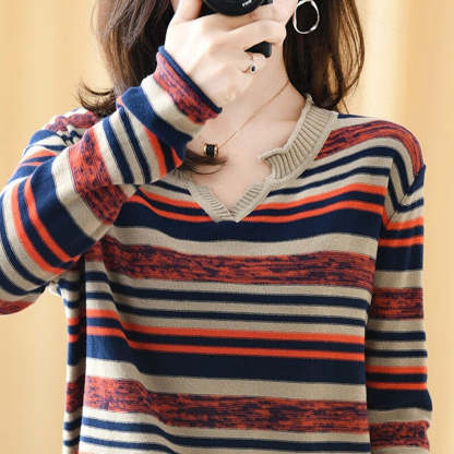 Loose Striped Casual Pullover For Women-Soco Hoodie