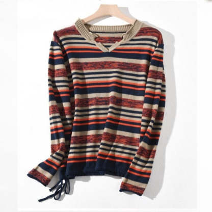 Loose Striped Casual Pullover For Women-Soco Hoodie