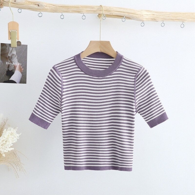 High Waist Short Slim T-shirt For Women-Soco Hoodie