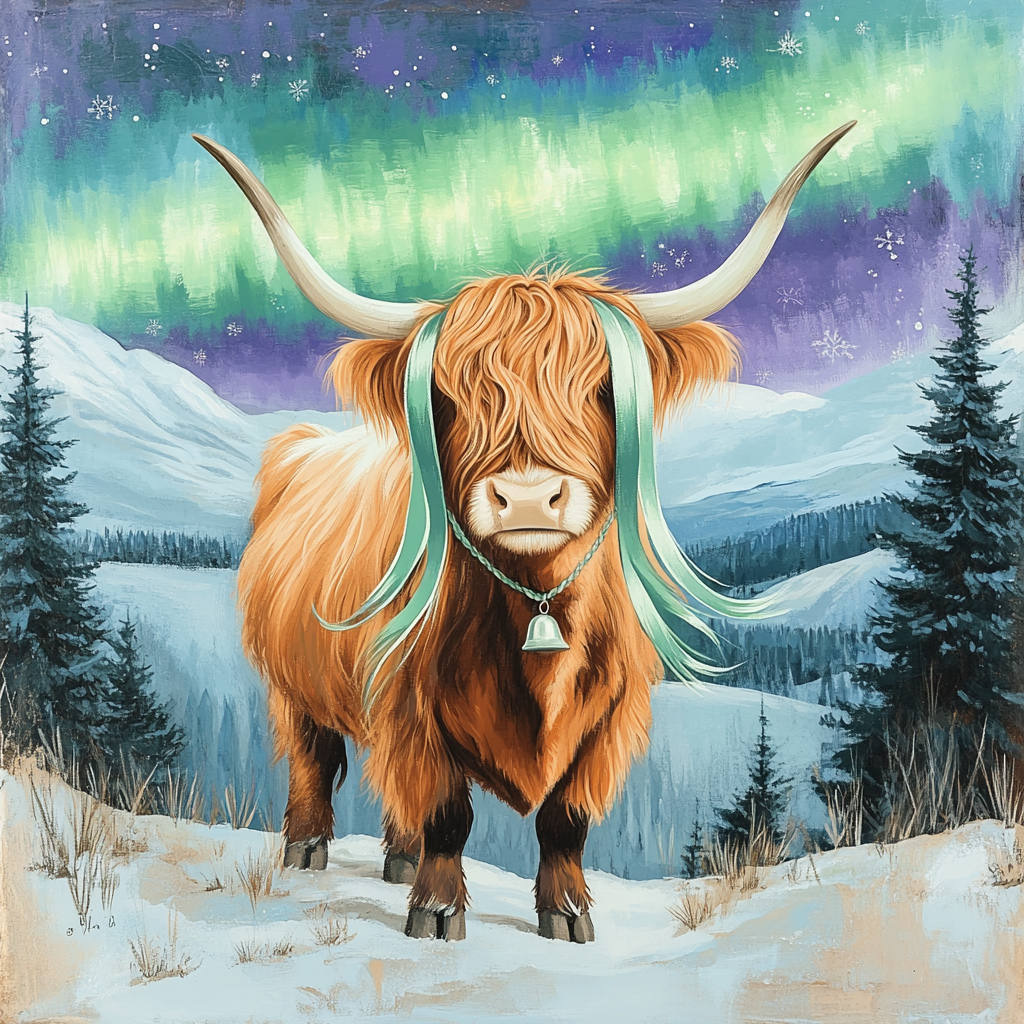 Aurora Braids Highland Cow statement graphic shirts