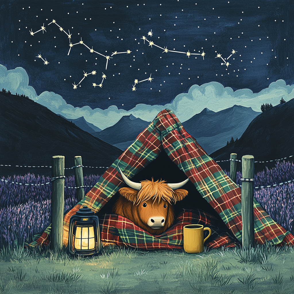 Stargazer Highland Cow Blanket Fort cotton quarter sleeve shirts