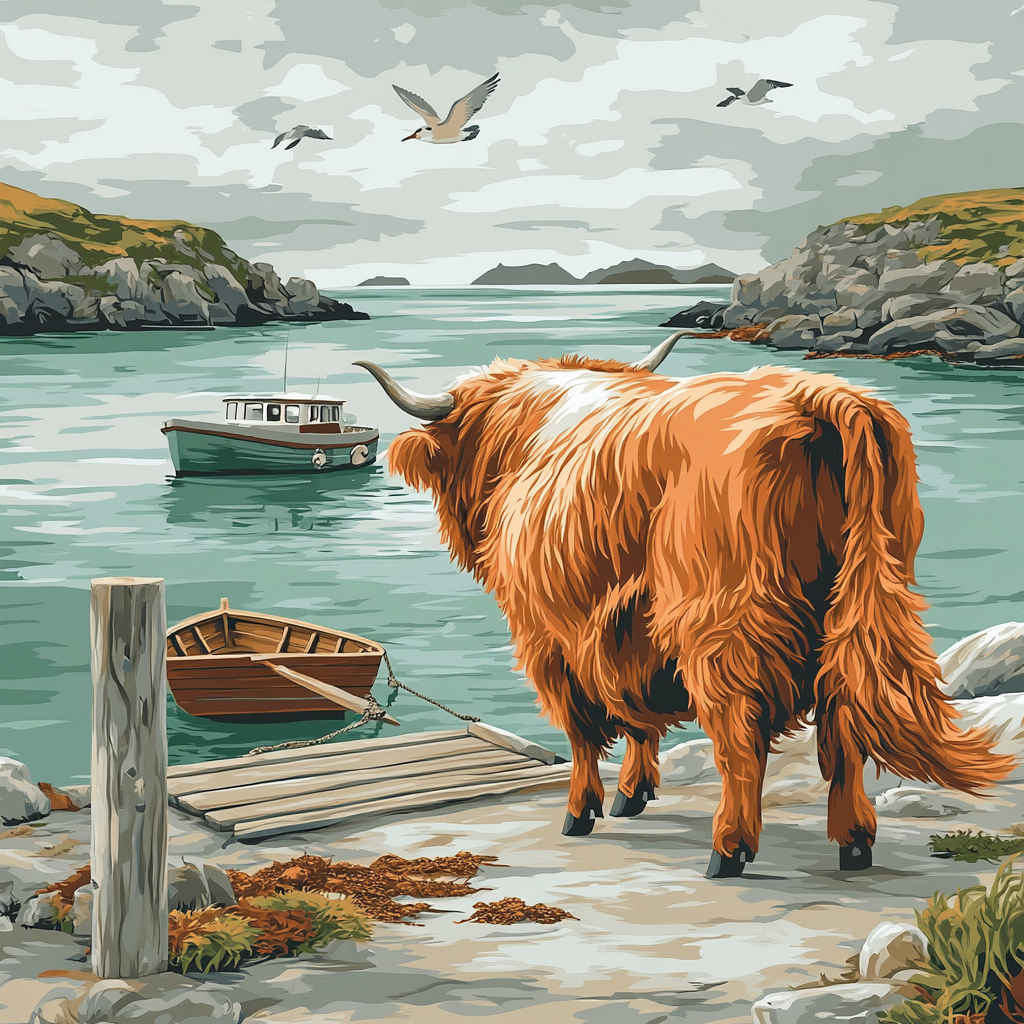 Highland Cow At The Ferry Slipway stylish racerback tanks