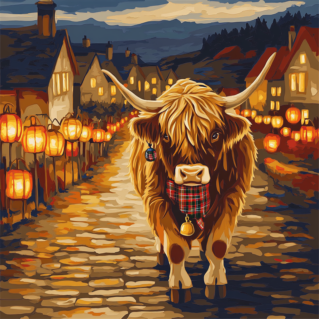 Lantern Parade With A Highland Cow custom tank tops
