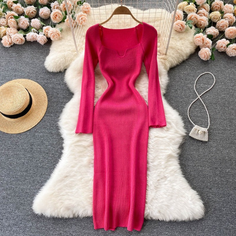 Vintage Elegant Low Neck Dress For Women-Soco Hoodie