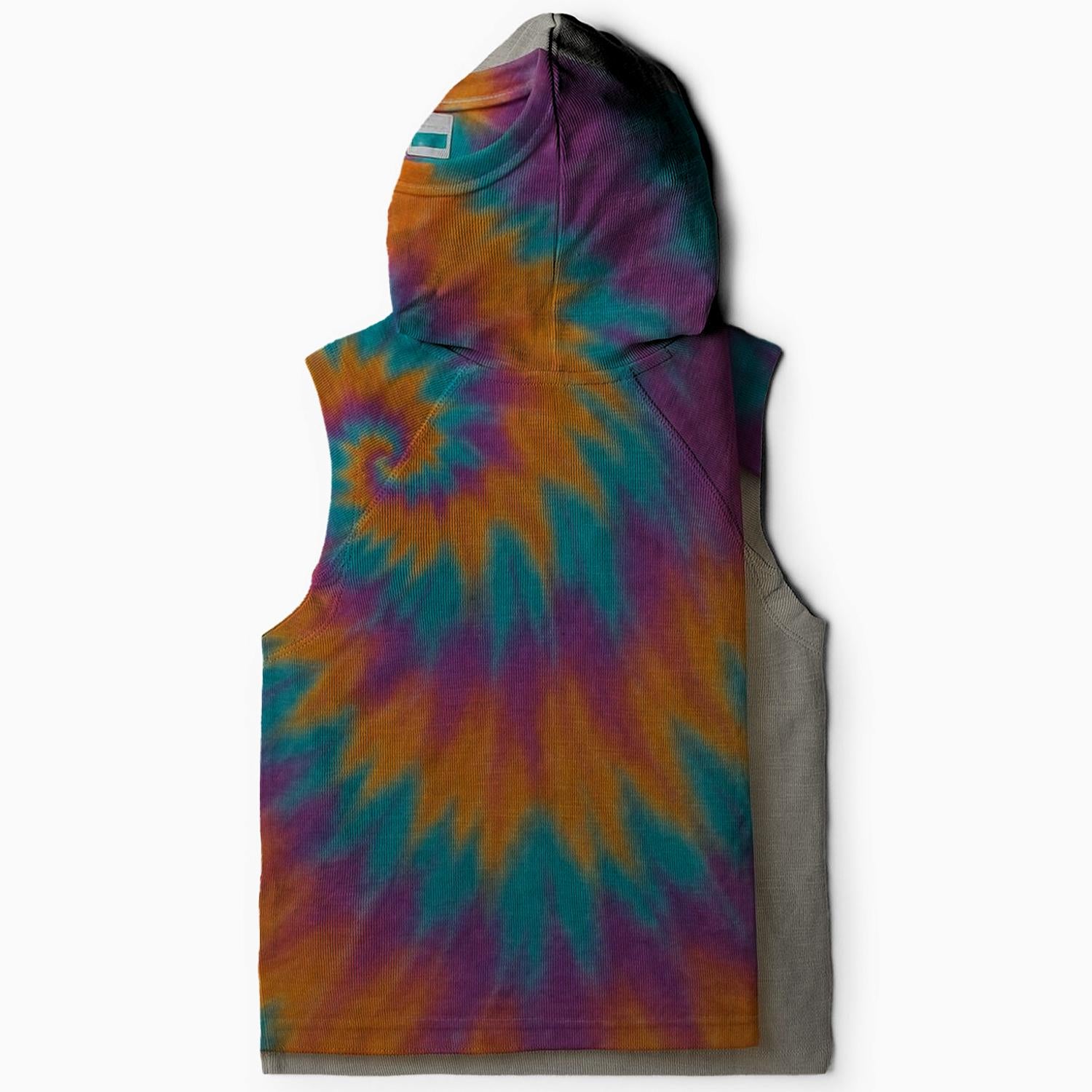 Tie-Dye Retro Swirls Sleeveless Hoodie