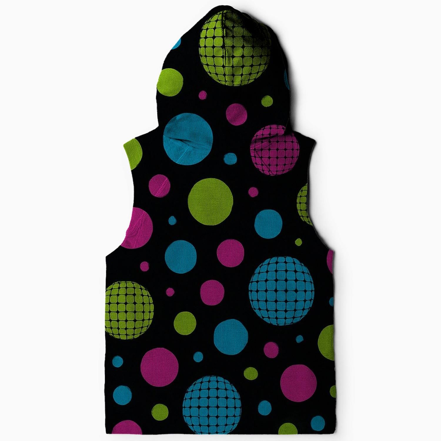 Funky Disco Dots Sleeveless Hoodie