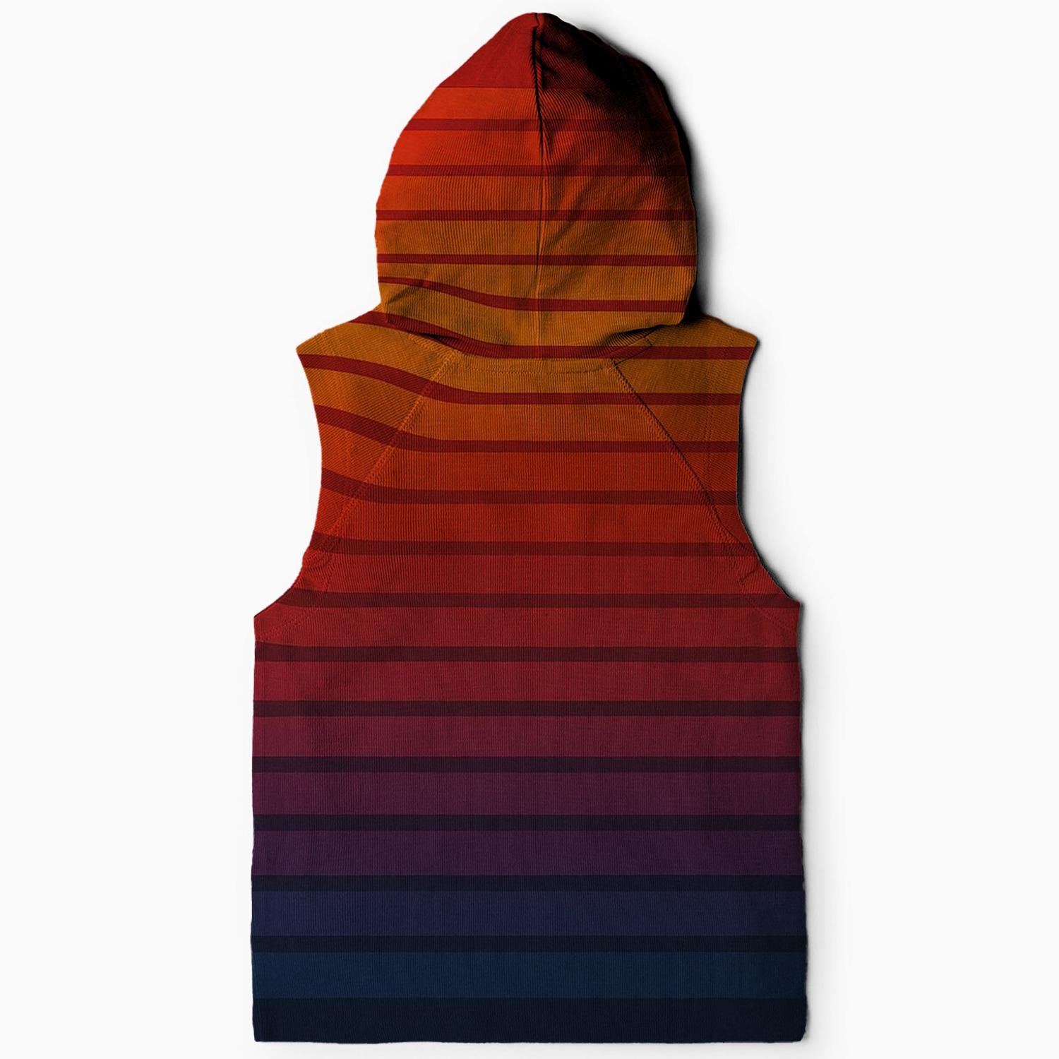 Sunset Spectrum Lines Sleeveless Hoodie