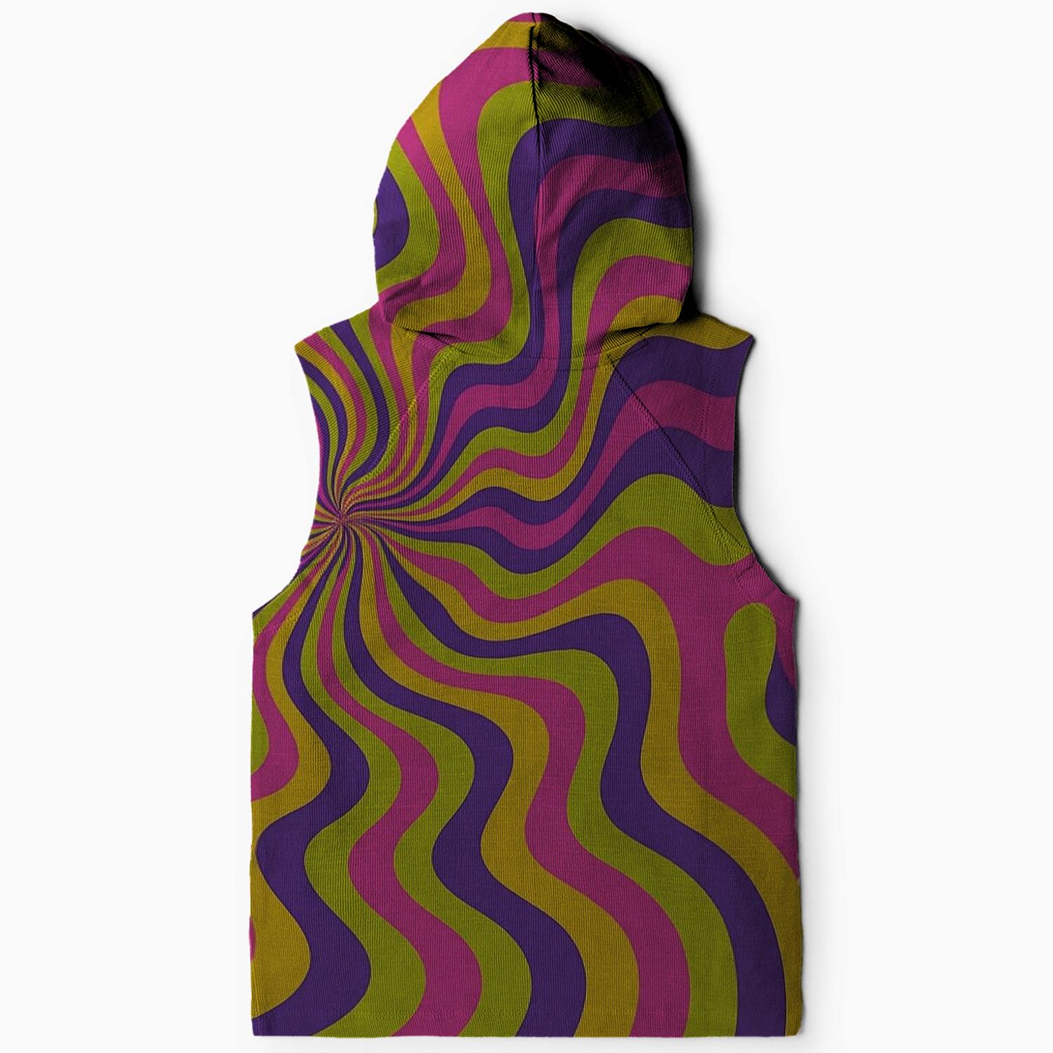 Groovy Optical Illusions Sleeveless Hoodie