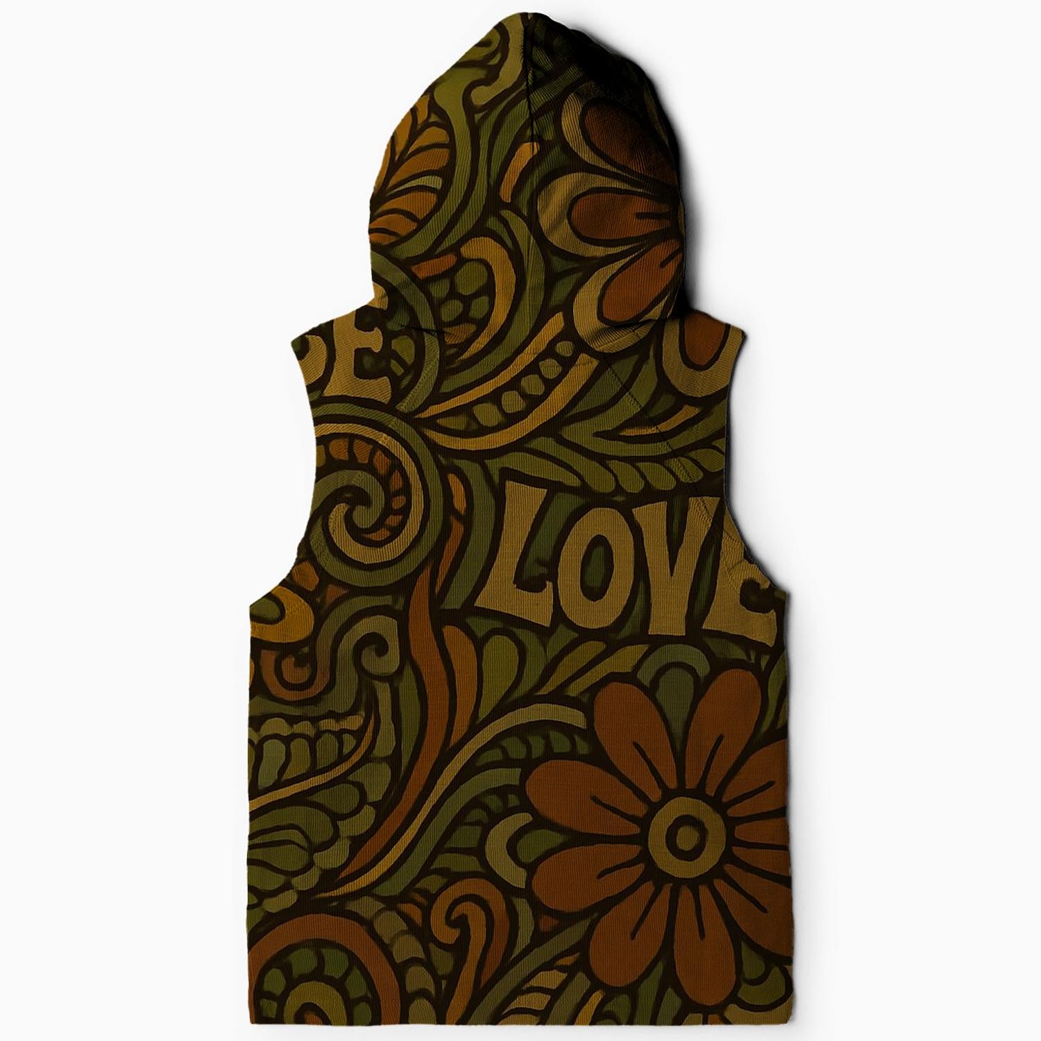 Hippie Harmony Patterns Sleeveless Hoodie