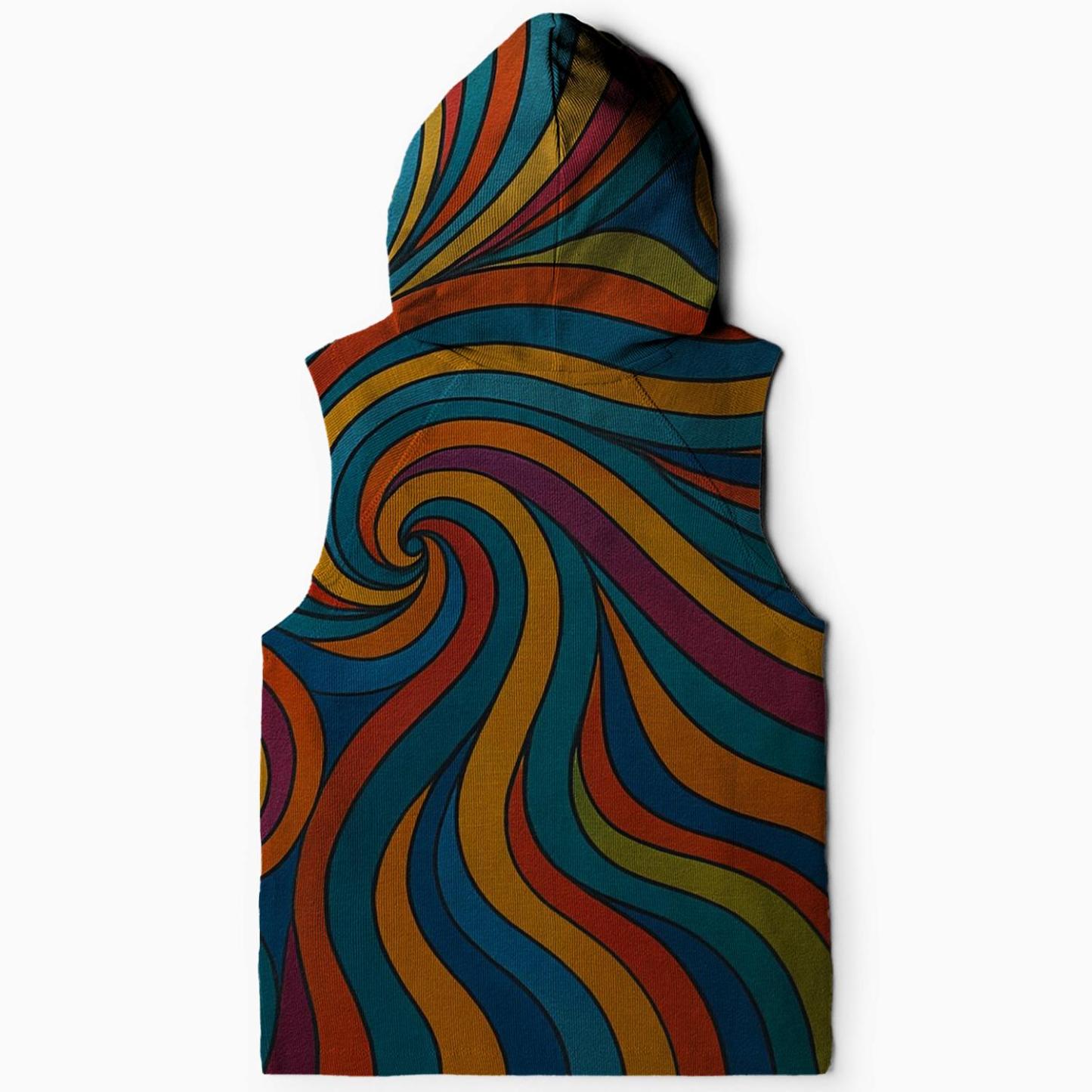 Swirl Symphony Sleeveless Hoodie