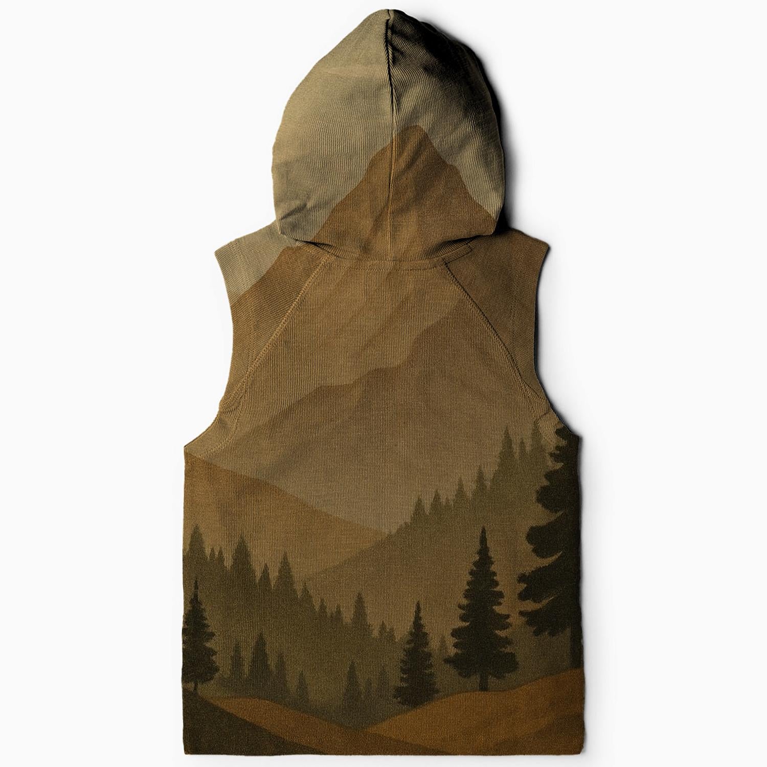 Peaceful Mountain Scenery Sleeveless Hoodie