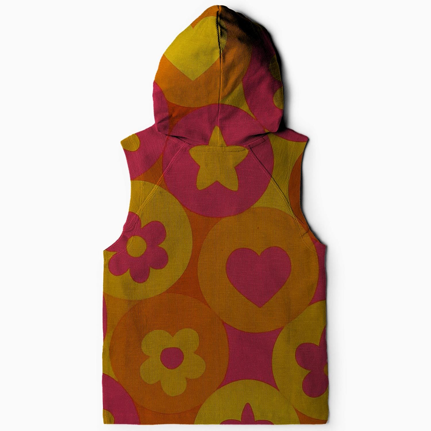 Retro Sunshine Circle Sleeveless Hoodie