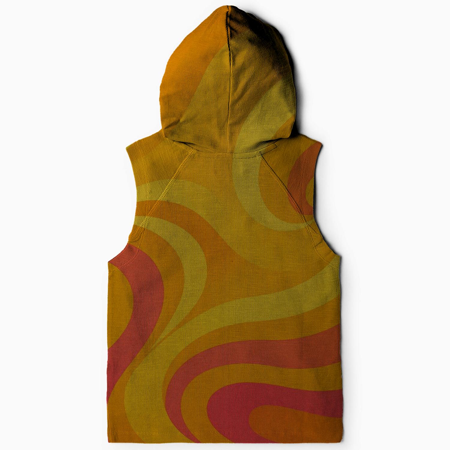 Vintage Sunshine Waves Sleeveless Hoodie