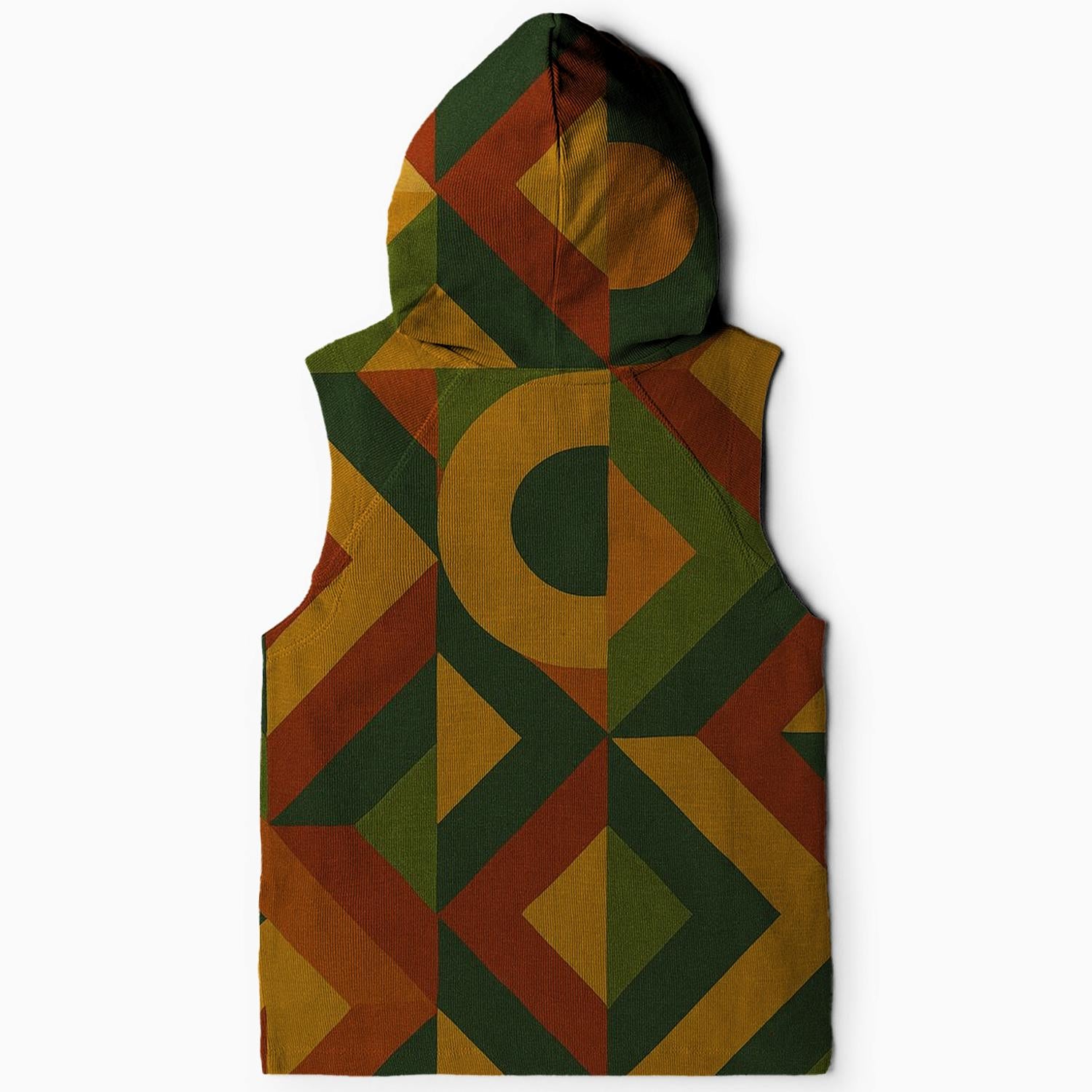 Funky Geometric Patterns Sleeveless Hoodie