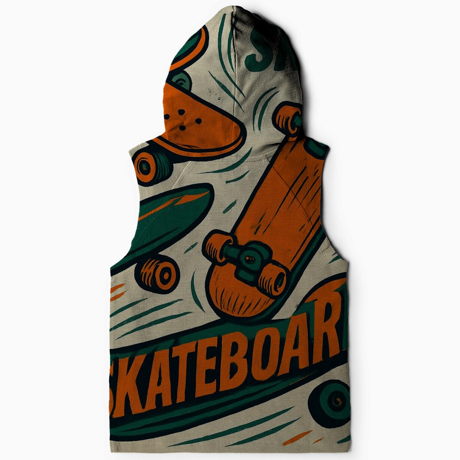 Old School Skate Style Sleeveless Hoodie