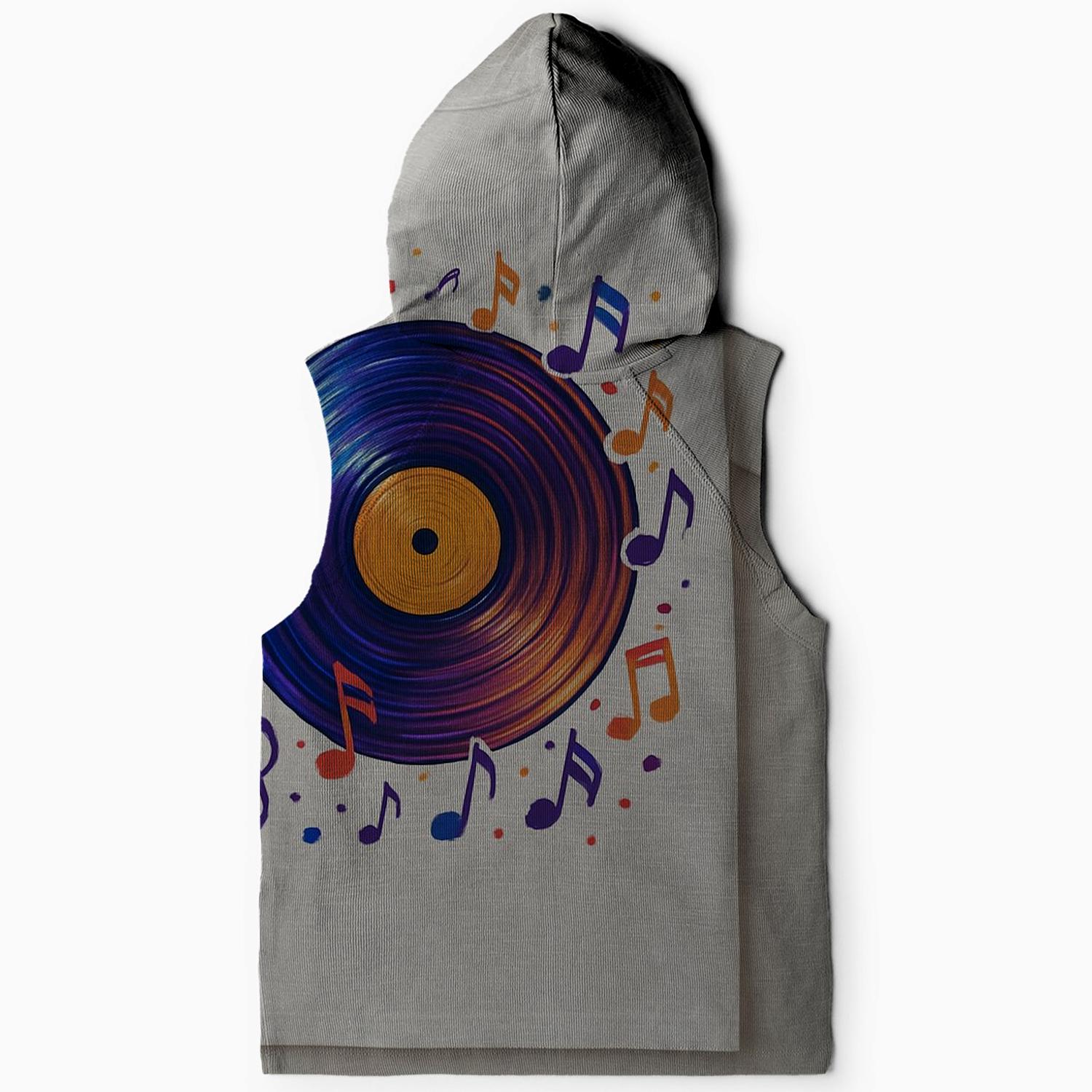 Vinyl Record Revolution Sleeveless Hoodie