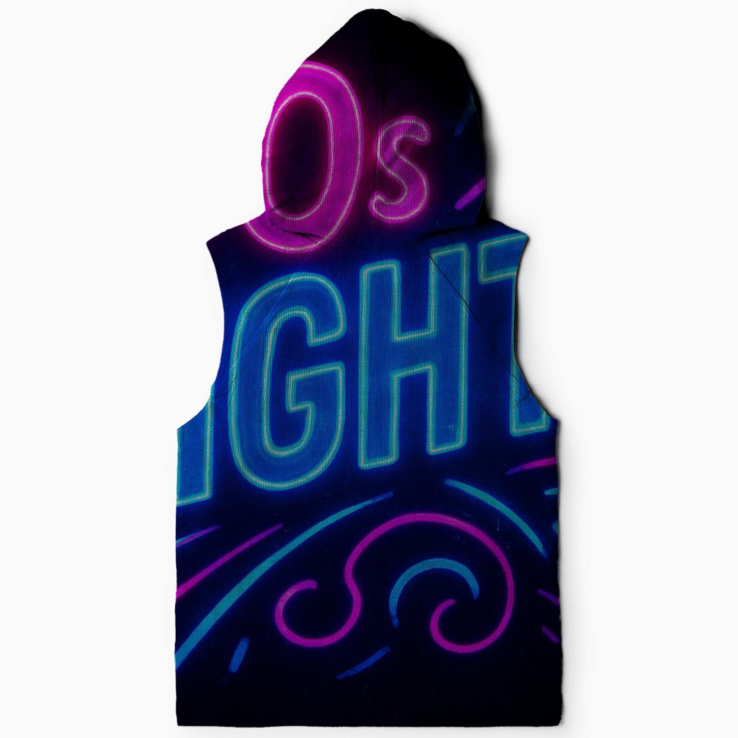 Neon Boogie Nights Sleeveless Hoodie