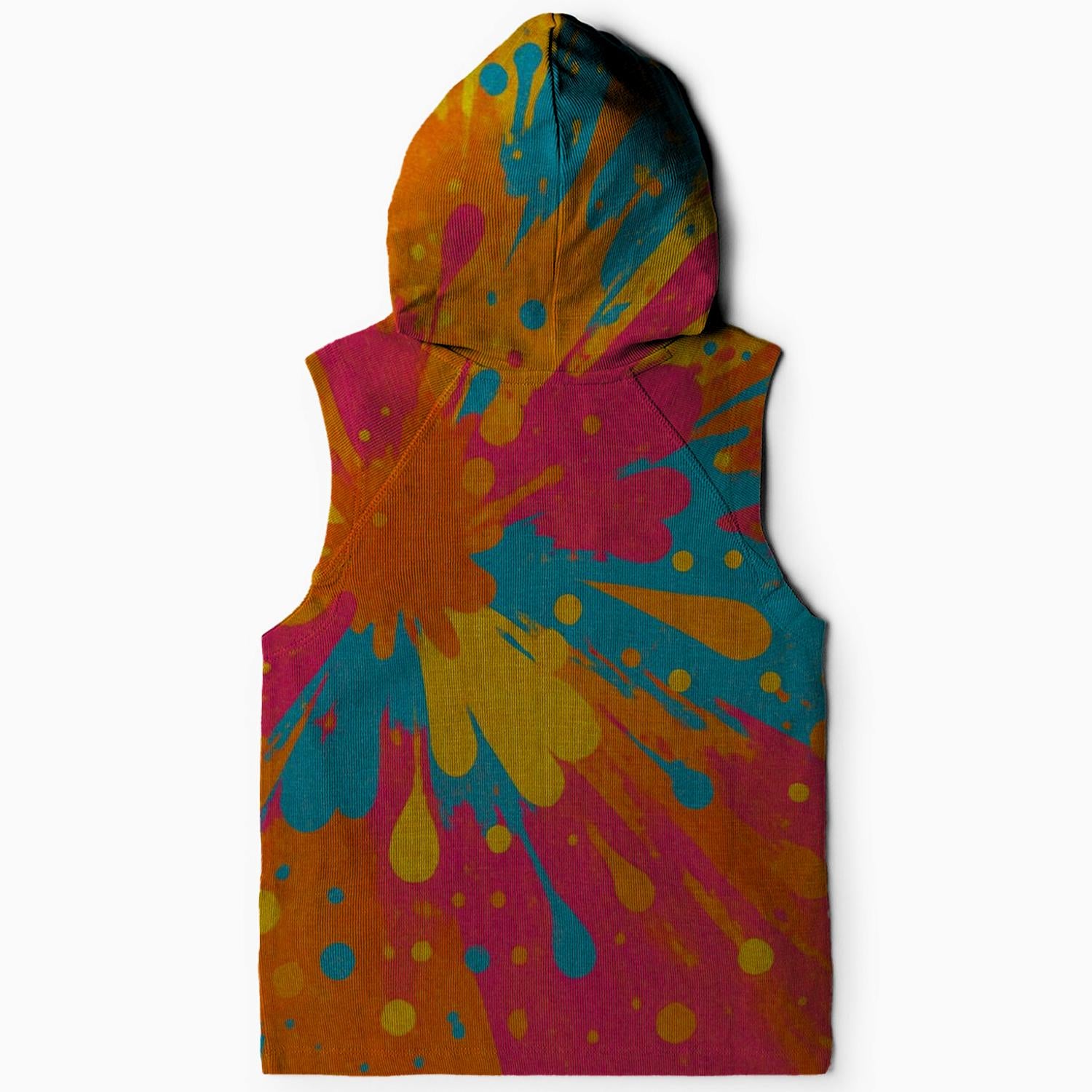 Colorful Skittle Burst Sleeveless Hoodie