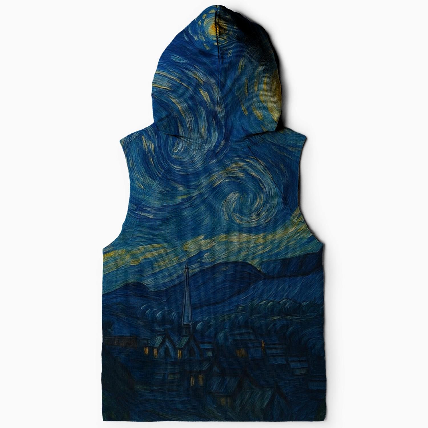 Vintage Starry Night Sleeveless Hoodie